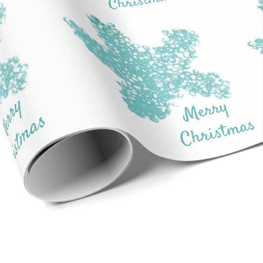 Zeester Patronen Blauwgroen Aqua Merry Christmas T Cadeaupapier (Rol Hoek)