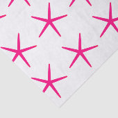 Zeester Patronen Roze Wit Strand Nautisch Schattig Tissuepapier (Detail)