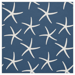 Zeester Patroon Marine Blauw Strand Thema Nautisch Stof