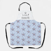 Zeester Patroon Strand Marine Custom Name Schort (Voorkant)