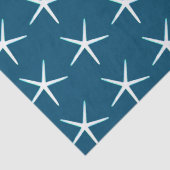 Zeester Patroon Wit Blauw Schattige Elegant Nautis Tissuepapier (Detail)