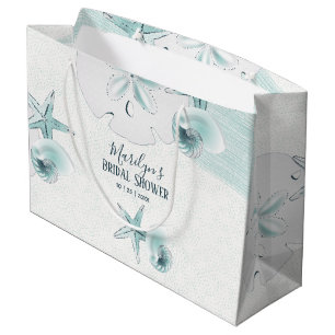 Zeester schelpen moderne elegante strand bruiloft groot cadeauzakje