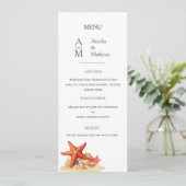 Zeester schelpen strand nautische bruiloft Flat Me Menu (Staand voorkant)