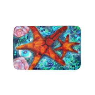 Zeester Seashells Beach Kust Nautisch Abstract Badmat