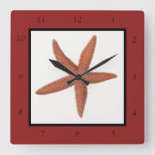 Zeester - Sherman Denton Fish Lithograph Vierkante Klok (Voorkant)