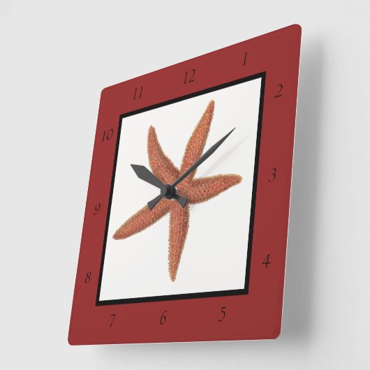 Zeester - Sherman Denton Fish Lithograph Vierkante Klok (Hoek)