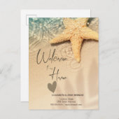 Zeester strand aankondiging postkaart (Voorkant / Achterkant)