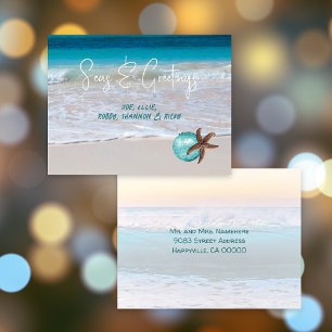 Zeester Strand Zeeën en Groeten Vakantie Ansichtka Briefkaart