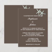 Zeester Witte Donkere Chocolade Bruine Huwelijk Kaart (Voorkant / Achterkant)