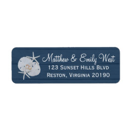 Zeester Zand Dollar Bruiloft Adresetiketten Etiket