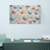 Zeester, Zeeschelp, Zeepaardjes & Pastel Zandfeest Spandoek (Beurs)