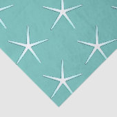 Zeesterpatronen Zeegroen Wit Mooie Scheepvaart Tissuepapier (Detail)