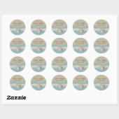 Zeesterren & Burlap Ocean Sky Blue Ronde Sticker (Vel)