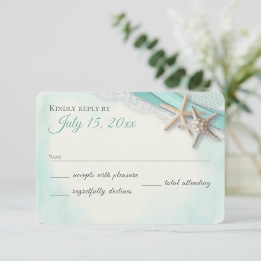 Zeesterren en Kant Beach Response Kaart (Staand voorkant)