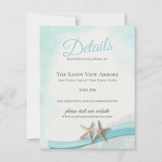 zeesterren en kant Details en informatie Kaart (Voorkant)