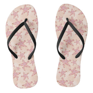 Zeesterren en koraalroze pastelpatroon teenslippers