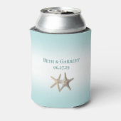 Zeesterren en lint  strand blikjeskoeler (Blikje Achterkant)