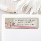 Zeesterren en Roze Lint Etiket (Insitu)