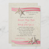 Zeesterren en Roze Lint Kaart (Voorkant / Achterkant)