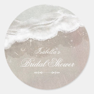 Zeesterren en Schelpen Tropisch Strand Bruidsdiner Ronde Sticker