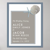 Zeesterren en Zanddollar - Strand Bruiloft Welkom Poster (Voorkant)