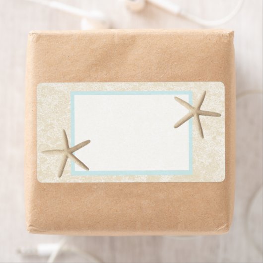 Zeesterren en Zandontwerp Etiket (Insitu)