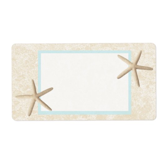Zeesterren en Zandontwerp Etiket (Voorkant)