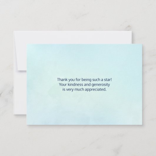 Zeesterren en zeeschelpen op het strand Dank u Bedankkaart (Achterkant)