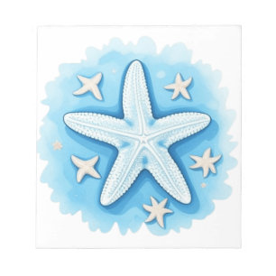 Zeesterren in het blauw notitieblok
