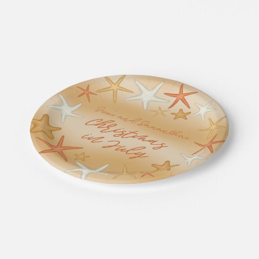 Zeesterren Kerstmis in juli Papieren Bordje (Gekanteld)