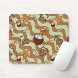 Zeesterren, kokosnoten en camera's Mousepad Muismat