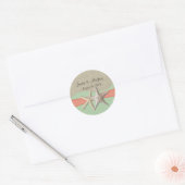 Zeesterren Koraal en Munt Ronde Sticker (Envelop)
