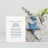 Zeesterren op rotsen Seashore Beach Wedding Kaart (Staand voorkant)