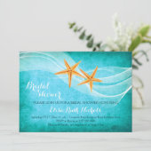Zeesterren paar strand bruiloft vrijgezellenfeest kaart (Staand voorkant)
