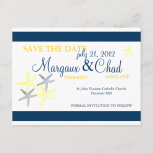 Zeesterren Save the Date Briefkaart