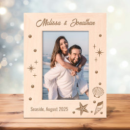 Zeesterren schelpen en parels 5x7 gegraveerde lijstjes