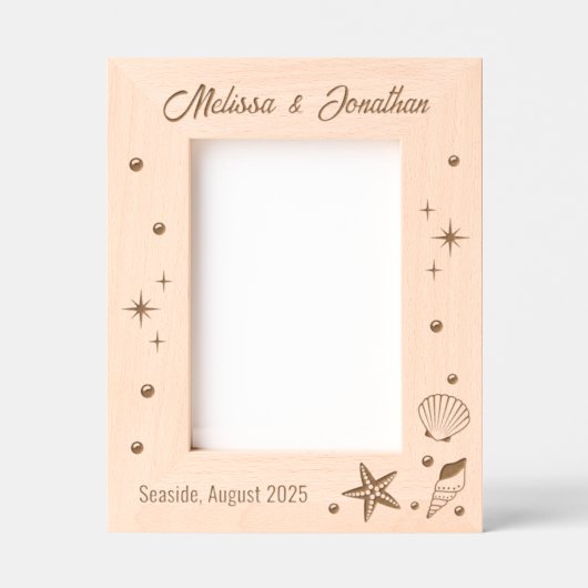 Zeesterren schelpen en parels 5x7 gegraveerde lijstjes (Voorkant)