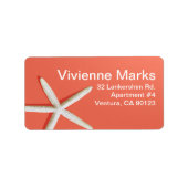 Zeesterren Vingers Strand | koraal Etiket (Voorkant)