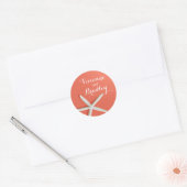 Zeesterren Vingers Strand | koraal Ronde Sticker (Envelop)