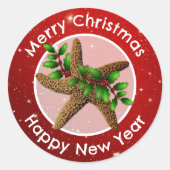 Zeesterren Vrolijke Kerstmis Envelop zegels (Voorkant)