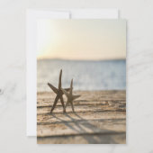 Zeesterren Zand Strand Script Bruiloft Kaart (Achterkant)