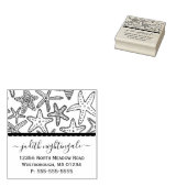 Zeestervis kustmonogram naam retouradres 	rubberstempel (Gestempeld)
