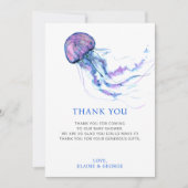 Zeestrand onder het Baby shower van de Zee Bedankkaart (Voorkant)