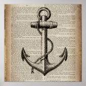 zeestrandzeezeilster of  nautisch anker poster (Voorkant)