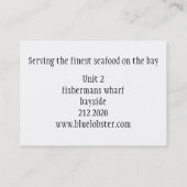 Zeevaart of visthema visitekaartje (Achterkant)