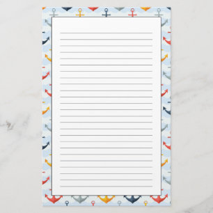 Zeevaart Patroon met Ankers Briefpapier