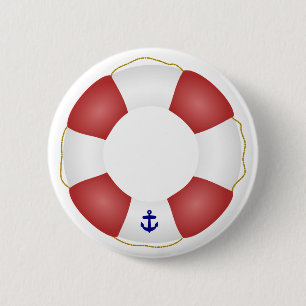 Zeevaart preserver van het Leven Ronde Button 5,7 Cm