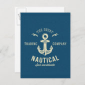 Zeevaart Retro Logo Briefkaart (Voorkant / Achterkant)