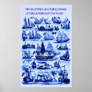  ZEEVAARTUIGEN, SCHEPEN VAN VERSCHILLENDE NATIES POSTER