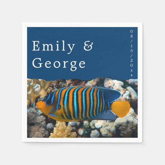 Zeevisriffen Nautical Coastal Beach Weddenschap Servet (Voorkant)